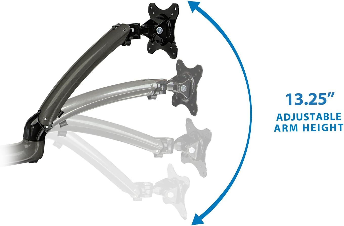 Mount-It! MI-4PC311G Universal Monitor Desk Mount for LCD LED Computer Screens 30” MAX, Full Motion Articulating Arm, Dark Gray