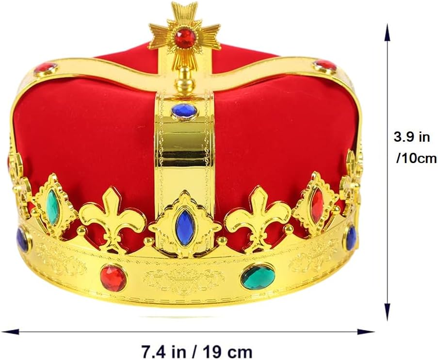 Royal Jeweled King's Crown For Unisex Birthday Halloween Costume Hats Party Prom Pageant Homecoming