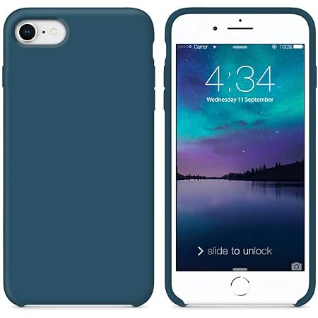SURPHY iPhone SE 2020 case, iPhone 8 Case, iPhone 7 Case, Liquid Silicone Gel Rubber Shockproof Protective Back Case for iPhone SE 2nd (2020) / iPhone 8 / iPhone 7 4.7 inches, Space Blue