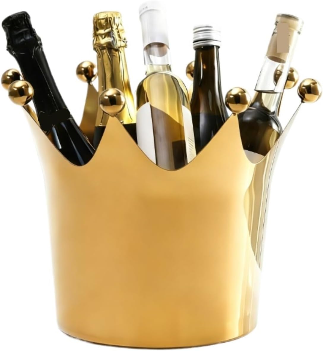 Ice Bucket for Parties Stainless Steel Beverage Tub Wedding Banquet(Gold)