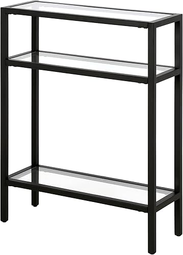 Miniatura 5 de Henn&Hart Mesa consola rectangular de 22 pulgadas de ancho en bronce ennegrecido, mesa de entrada, mesa decorativa para sala de estar, pasillo