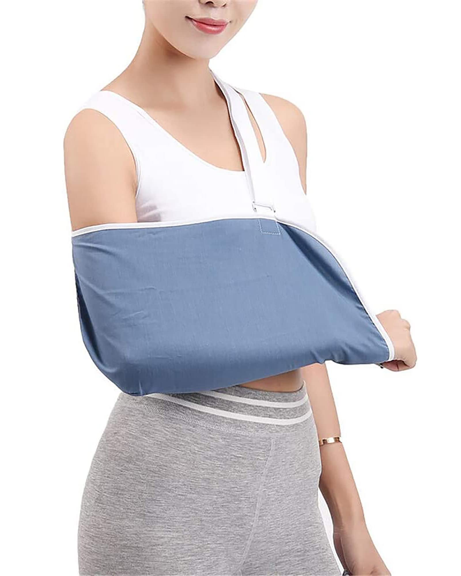 Cómodo cabestrillo para brazo, correa de soporte para antebrazo ajustable y transpirable, soporte inmovilizador de hombro, muñeca y codo de diseño ergonómico para fracturas rotas