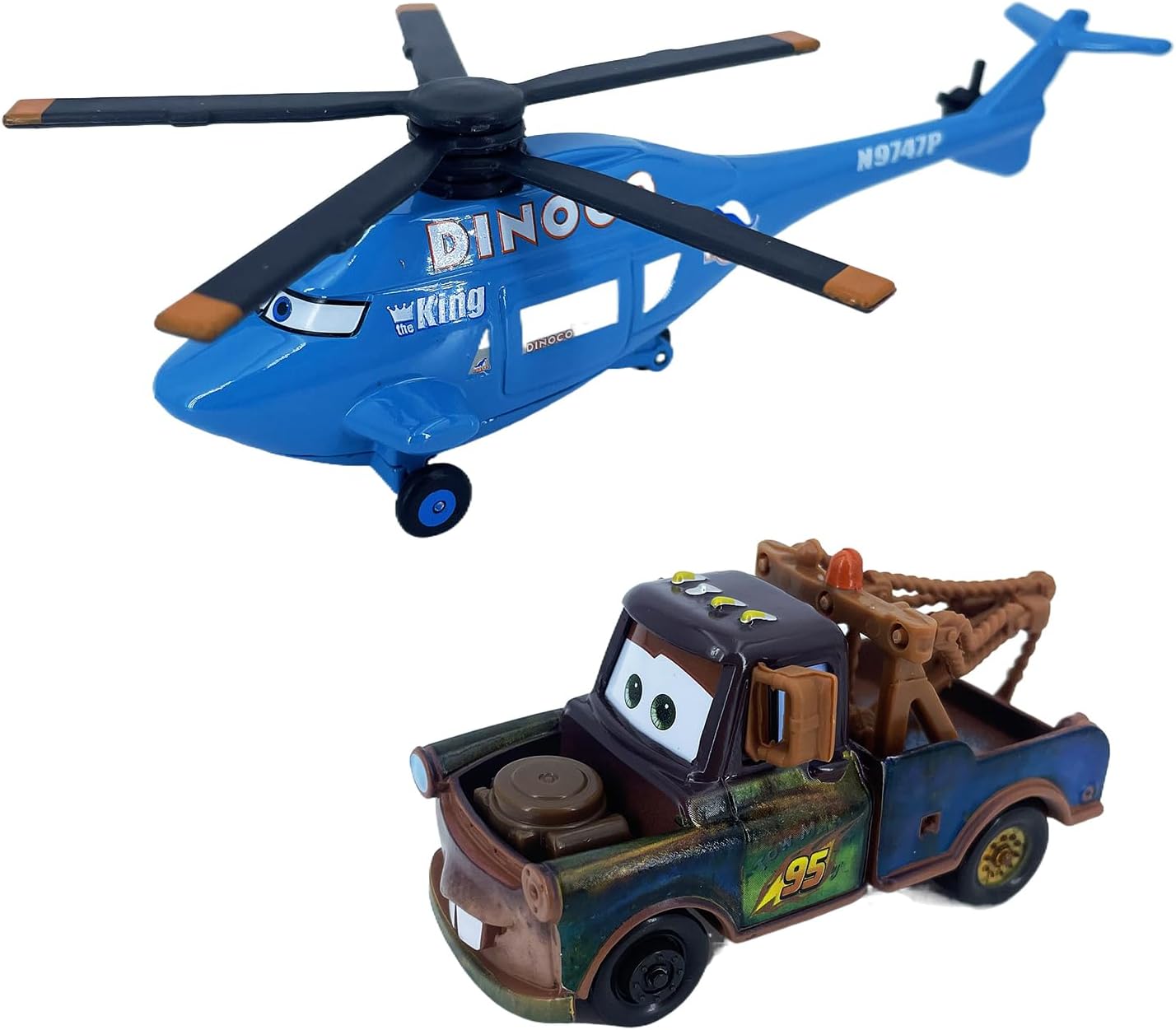2PCS Portable Small Toy Car 1:55 Diecast Model Metal Body Racers for Preschool Kids 3+ Year Boy Gift (Airplane+Brown)