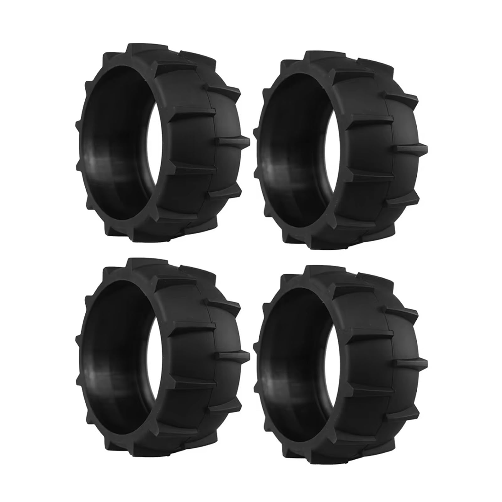 Lot de 4 pneus de rechange en caoutchouc antidérapant pour robot tondeuse - 100 x 40 mm - Composants d'entraînement résistants aux intempéries - Pour robot de jardin - Roues antidérapantes