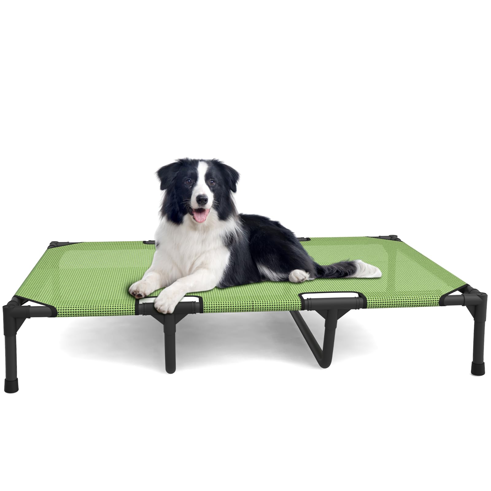 FIOCCO Outdoor Dog Bed with Canopy, Cooling Elevated Dog Bed, Portable
