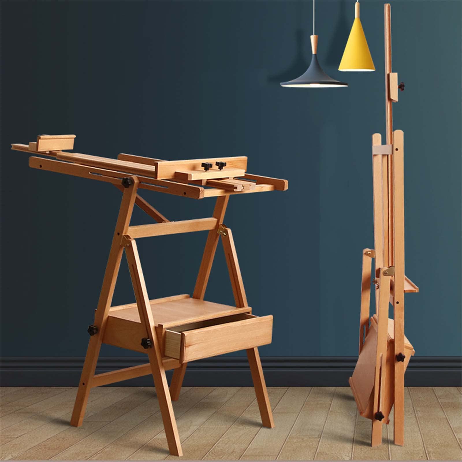 Amazon.co.jp: ブナ製イーゼル、大型イーゼル、屋内用折りたたみ式