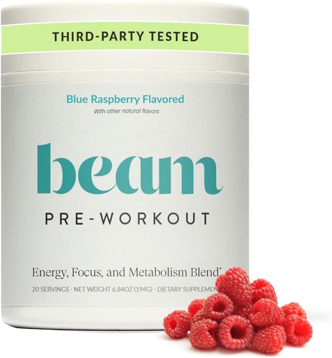 Pre Workout Powder – Pre Workout Supplement with Organic Caffeine, 350 mg Electrolytes & Nootropic Focus Support, No Sugar, Pre Workout for Women & Men, Blue Raspberry Flavor, 20 Servings