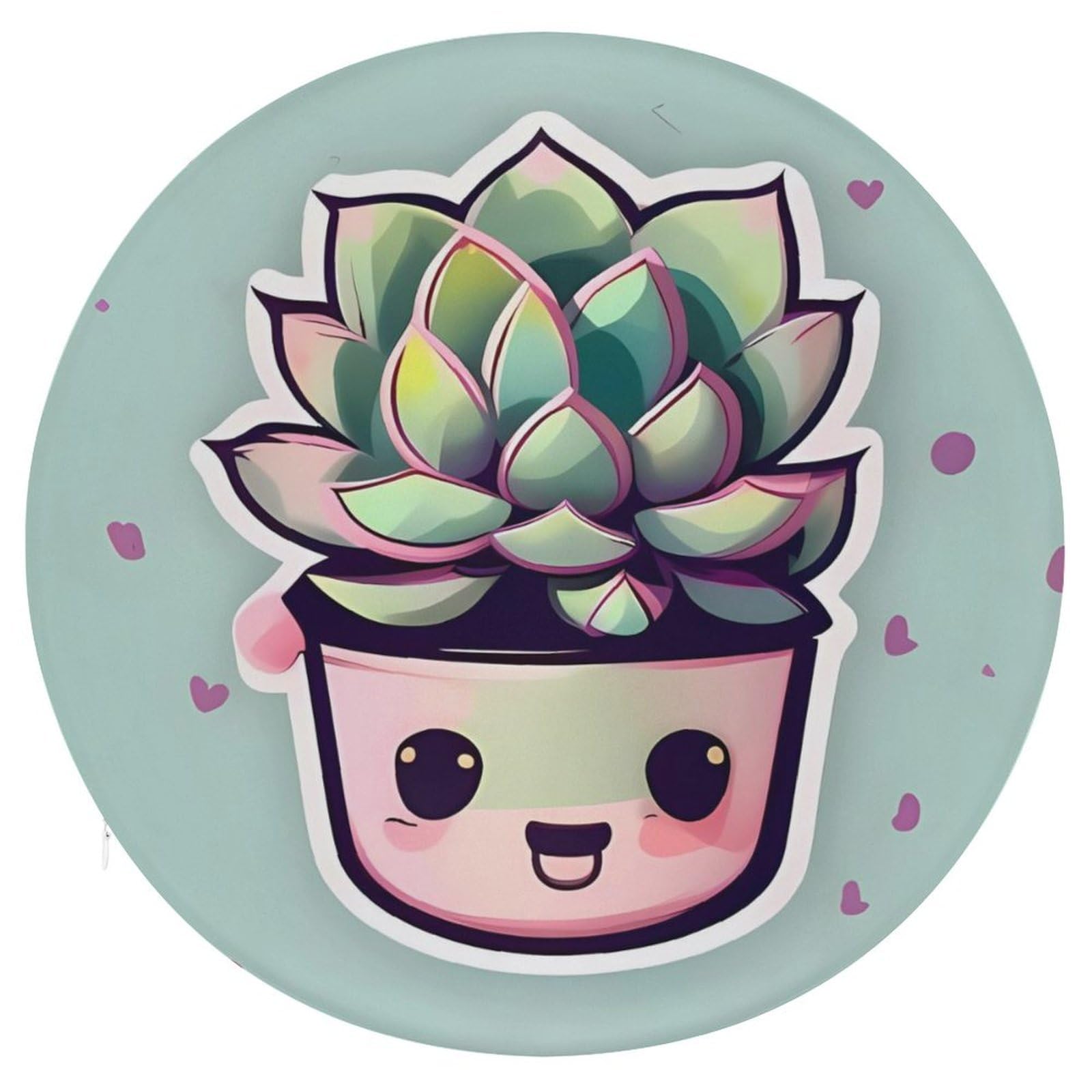 Adfgyerh Style Smiling Succulents Cushion Memory Foam Pillow Core，Seat Cushion Detachable Design，Chair Cushions Suitable For All Seasons, And Can Be Used In Offices, Dining Rooms, Homes, And Other Settings.
