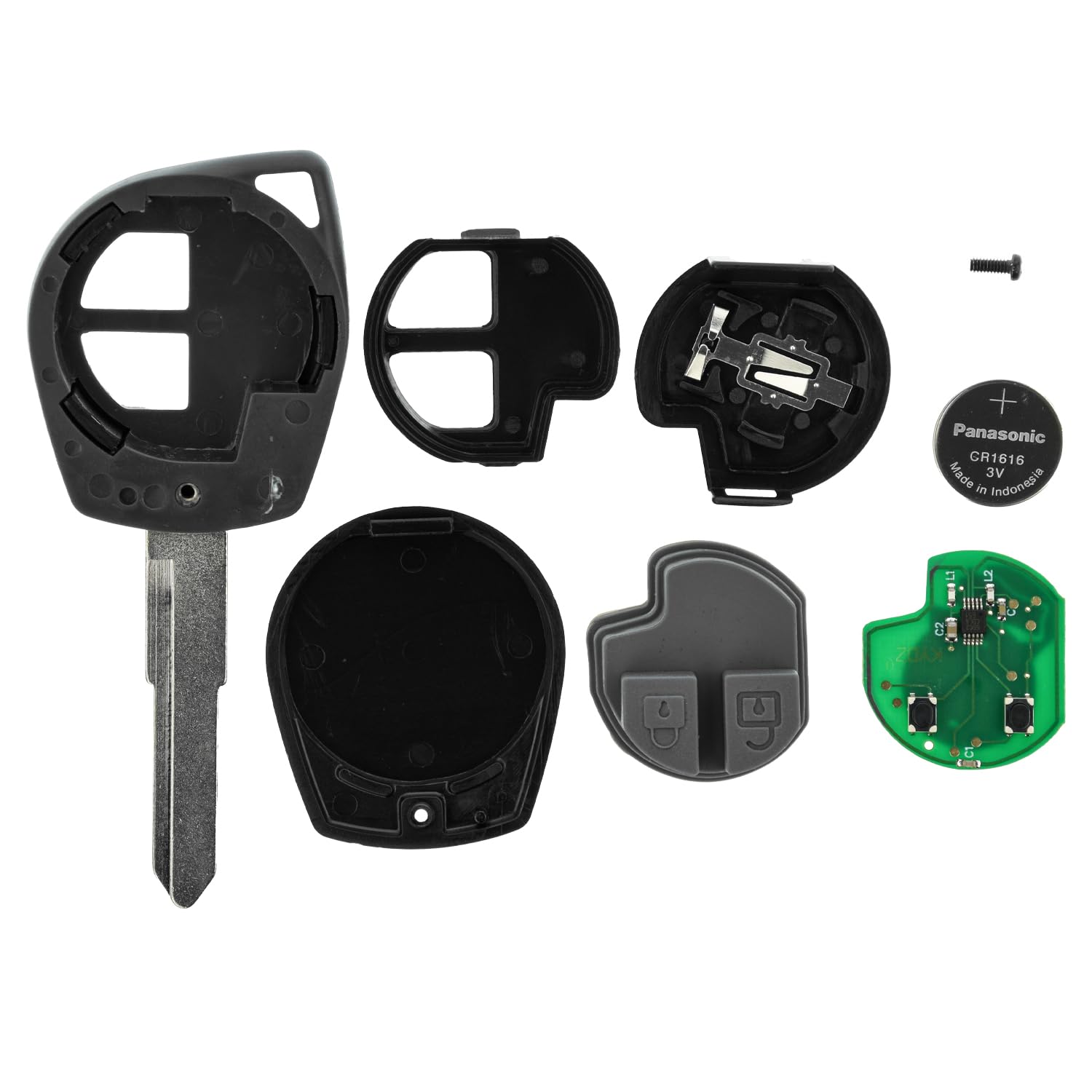 MT-KEY 2 Tasten Funk Schlüssel 434MHZ kompatibel FIAT Sedici Opel Agila Suzuki SX4 Grand Vitara JT Splash Swift 433,05MHz Autoschlüssel