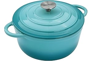 3 QT Enameled Cast Iron Dutch Oven for Home Cooking, Withstand Extremes