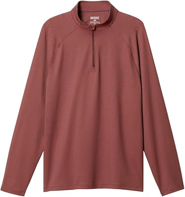 Rhone Men's Session 1/4 Zip, Italian Breathable Pique Fabric, GOLDFUSION Anti-Odor & Quick Dry Technology, UPF 50+ Protection