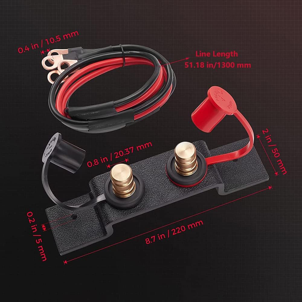 Automotive Jumper Terminals, Terminal Relocation Kits, Remote Charging Posts, 12 MM/0.47 INCH
