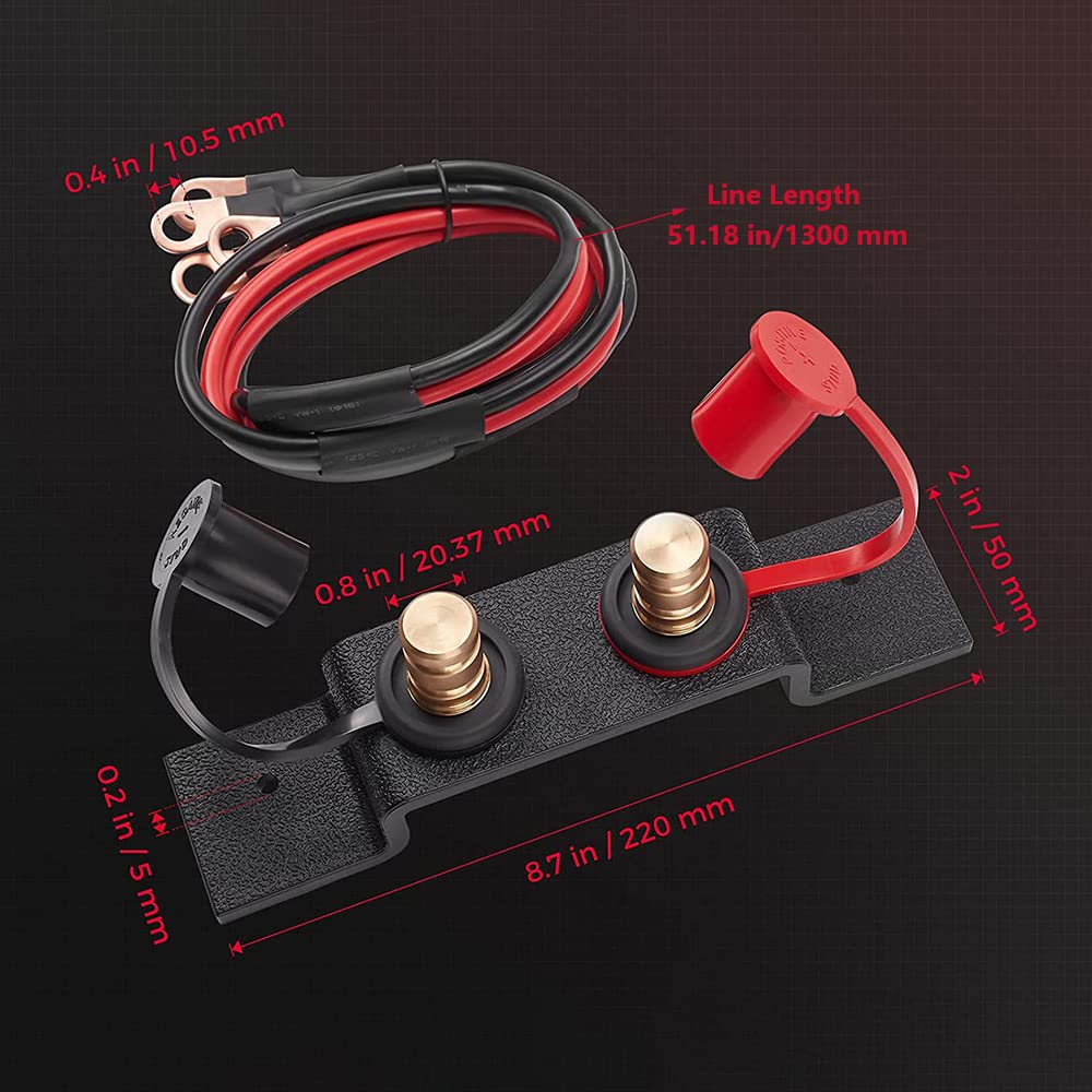 Riloer Kit terminali per ponticello per auto per terminali batteria mobili Stazioni di ricarica remote per batterie spessore linea: 1,2 cm, adatto per ATV UTV