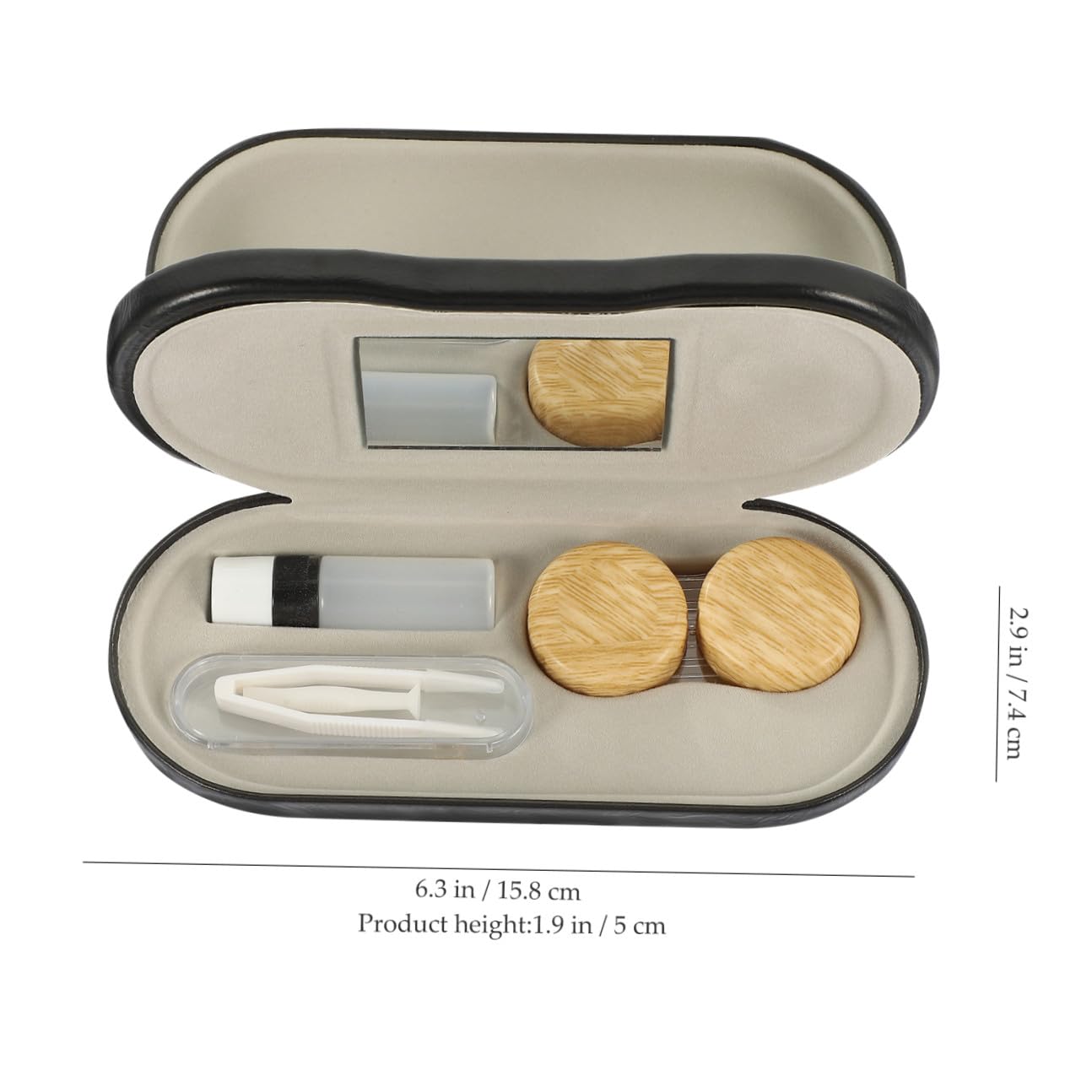 Healeved Custodia Portaocchiali Doppia in Pelle Pu, Organizer da Viaggio Multifunzionale per Occhiali da Sole da Vista, Scatola Portatile Protettiva per Uso Esterno Quotidiano