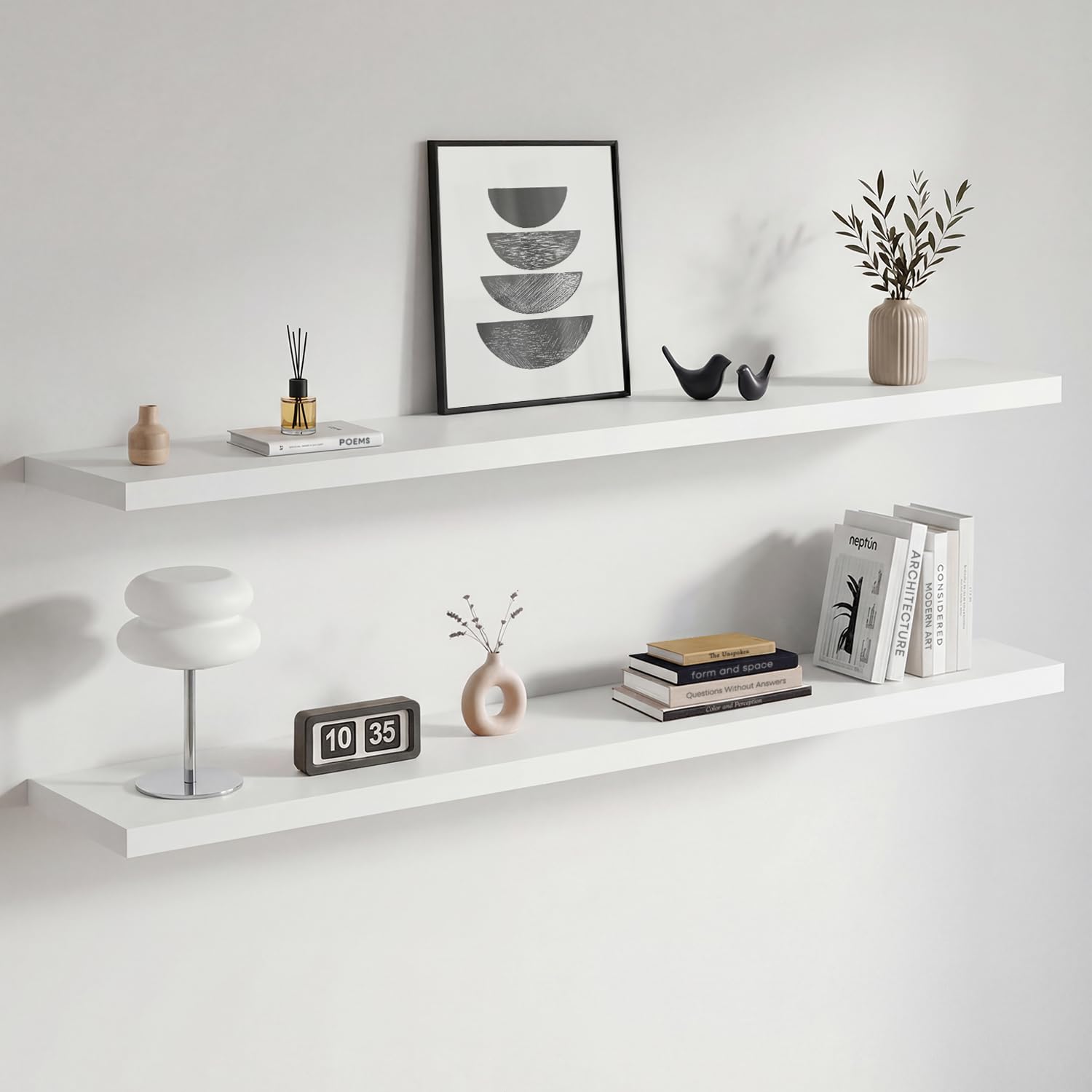 Amazon.com: Homeforia Floating White Shelf 60 inches, High End
