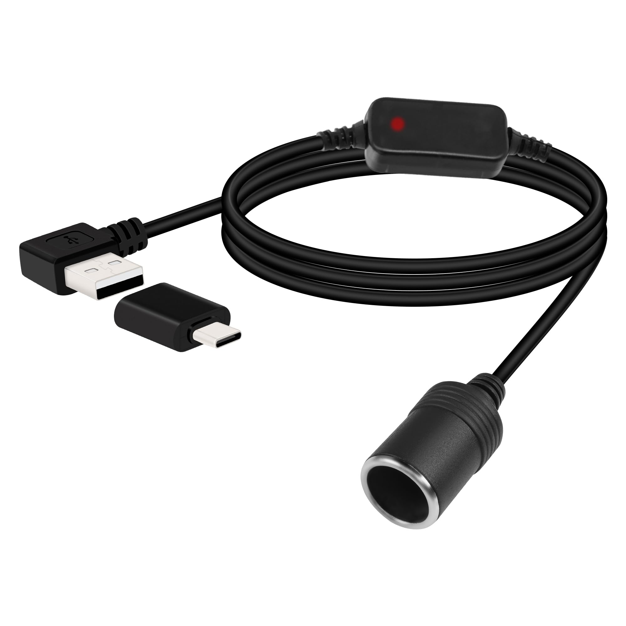 RIIEYOCA 12V USB zu Zigarettenanzünder Buchse Konverter Kabe