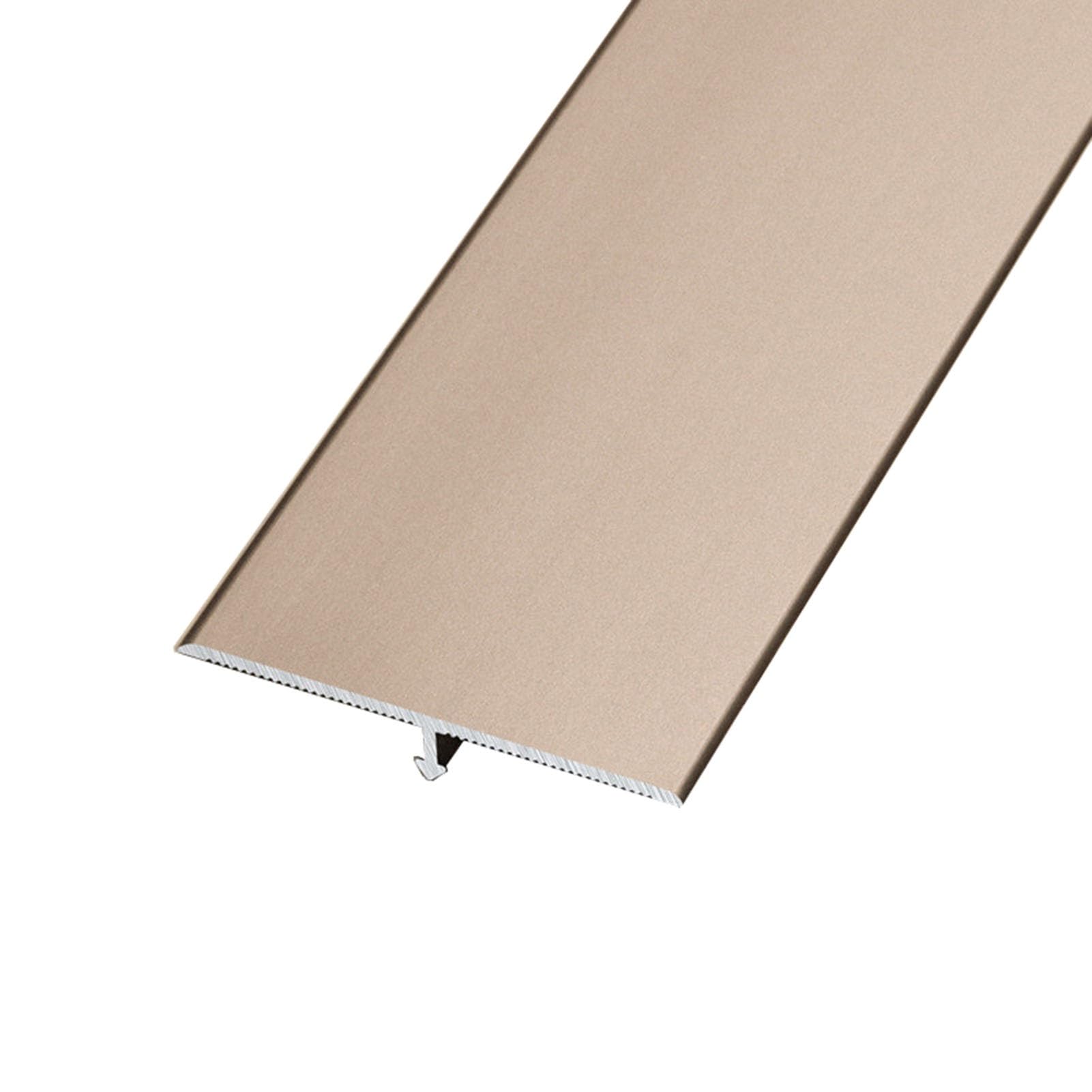 Metal Floor Transition Strip for Doorways, T Molding Laminate Tile Floor Flat Divider Strip Edging Trim, 3 PCS Waterproof Threshold Gap Cover(Rose Gold)