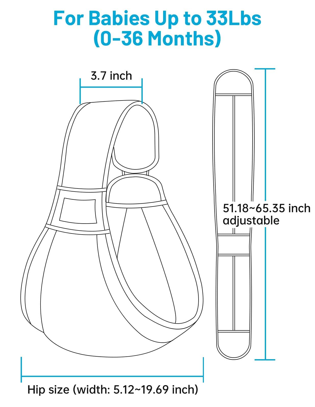 Fular portabebe, Mumgaroo Mochila Portabebes, multifuncional, para llevar de 0 a 36 meses y hasta 15 kg — view 8