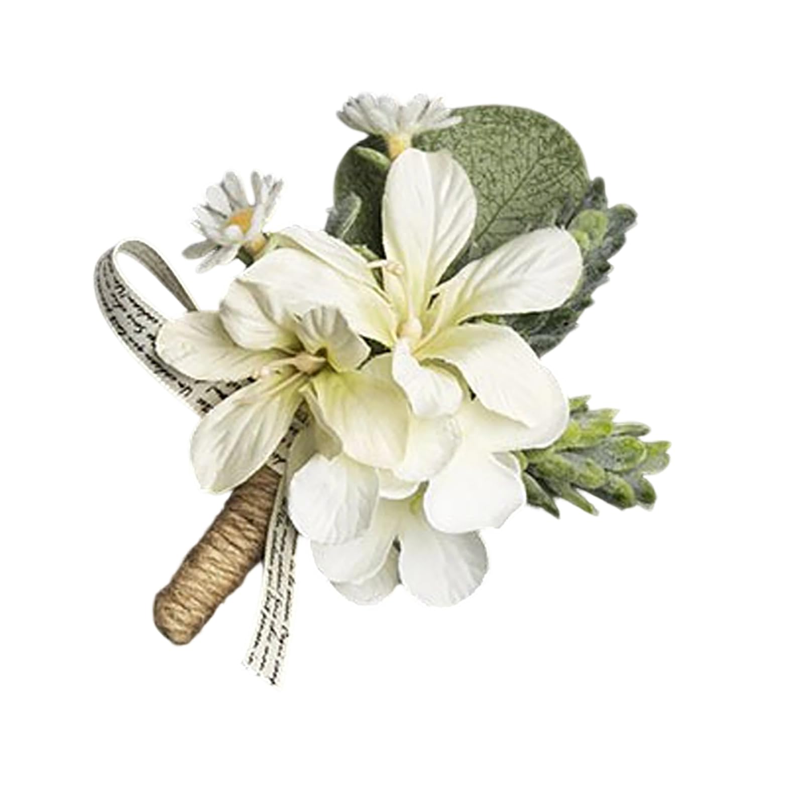 sugerou Forest Style Simulated Corsage, Lightweight Artificial Flower Boutonniere – Non-damaging Vine Element Brooch for Wedding & Prom B