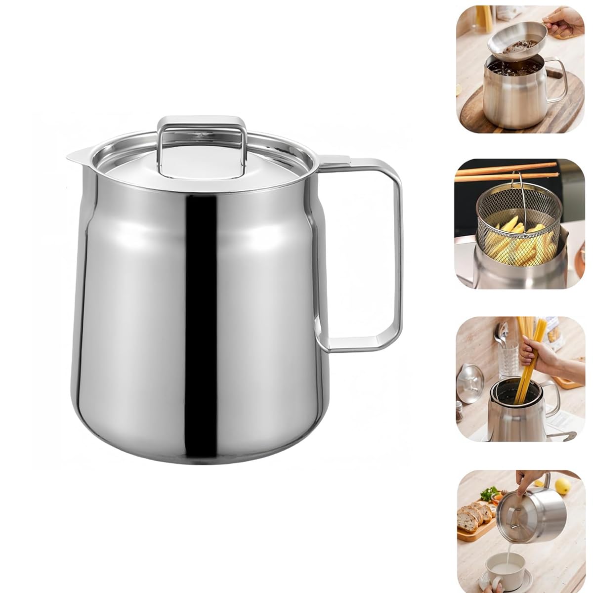 ステンレスオイルフィルターポット,取り外し可能なストレーナー付き650ml Amazon | オイルポット 油漉し器 油ポット2L 大容量 フィルター オイル