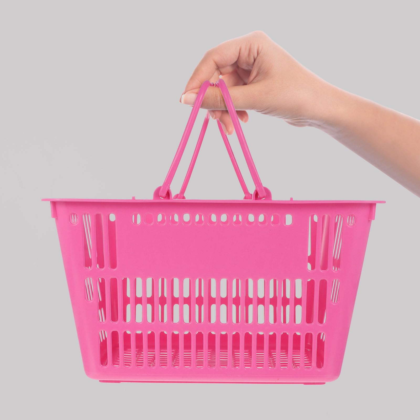 Cesta y Resistente Corrosión Práctica de Compra con Asas Portátiles de Plástico para Supermercado y Organización de Artículos Varios