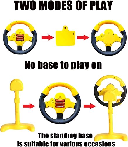 Miniatura 5 de MONKPEAR Juguete de conducción para volante, volante simulado para niños, juguetes de volante de automóvil eléctrico, juguete simulado de copilotos,