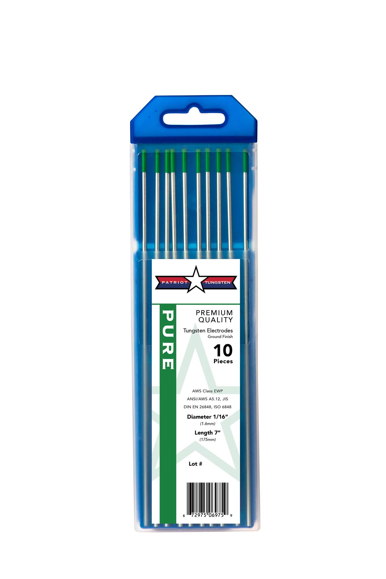 Pure TIG Welding Tungsten Electrodes 1/16” x 7” 10-Pack