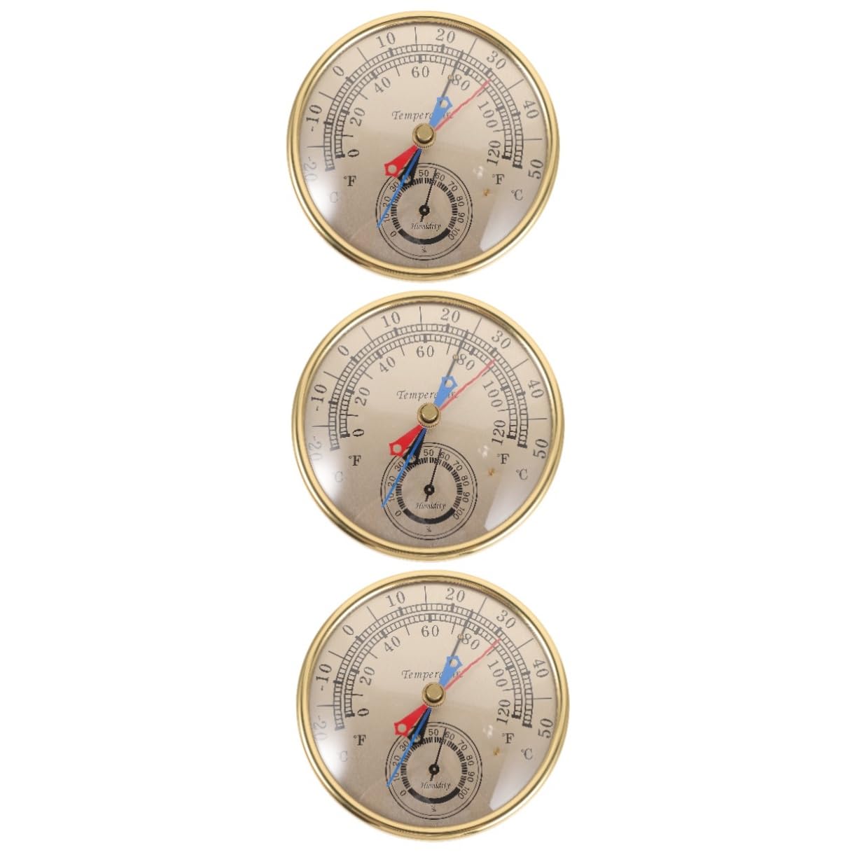 Toyvian 3 Pièces Thermomètre et compteur d'humidité hygromètre mural camping Parie d'humidité intérieure capteur météo thermomètre de pièce thermomètre intérieur Un verre
