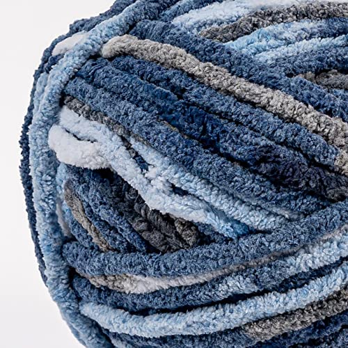 Image of Crafted By Catherine Blanket Multi Yarn - 4 Pack (213 Yards Each Skein), Baby Blue Multi, Gauge 6 Super Bulky