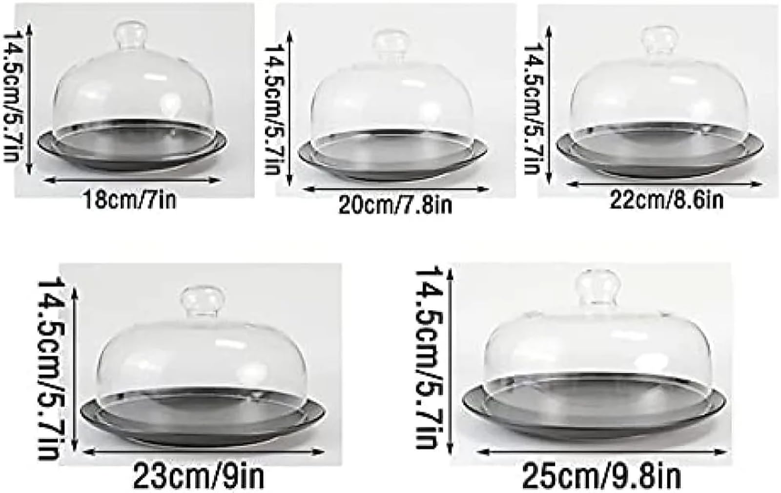 Copertura per microonde in vetro borosilicato per alimenti, cupola antispruzzo, manico facile da impugnare, multifunzione, lavabile in lavastoviglie, diametro 23 cm