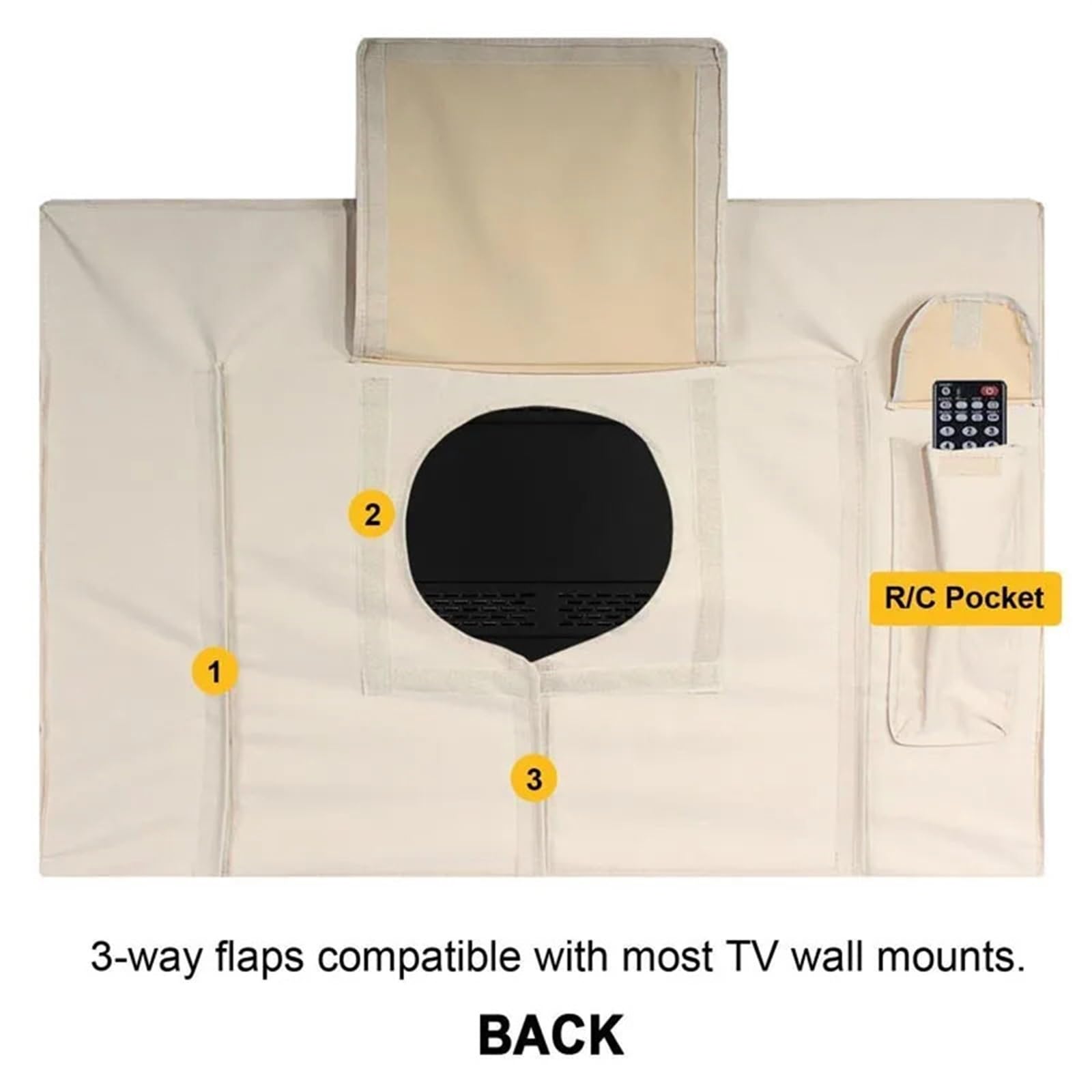 Funda TV Exterior Funda protectora de TV for exteriores a prueba agua Carcasa for(Black,FOR 70-75inch TV)