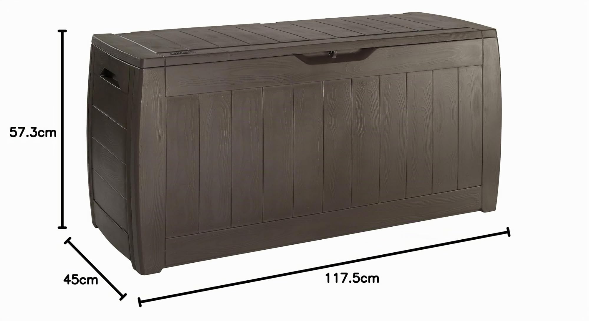 Keter Malle Hollywood Boîte de rangement, Marron, 270L, 117,5 x 45 x 57,3 cm