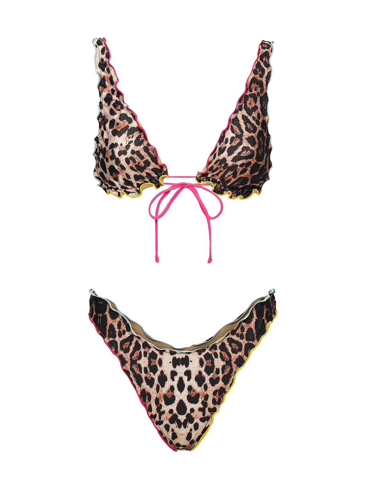 F**K Damskie bikini z wysokim trójkątem z amerykańskimi figami ze stałymi majtkami SW0122-X02