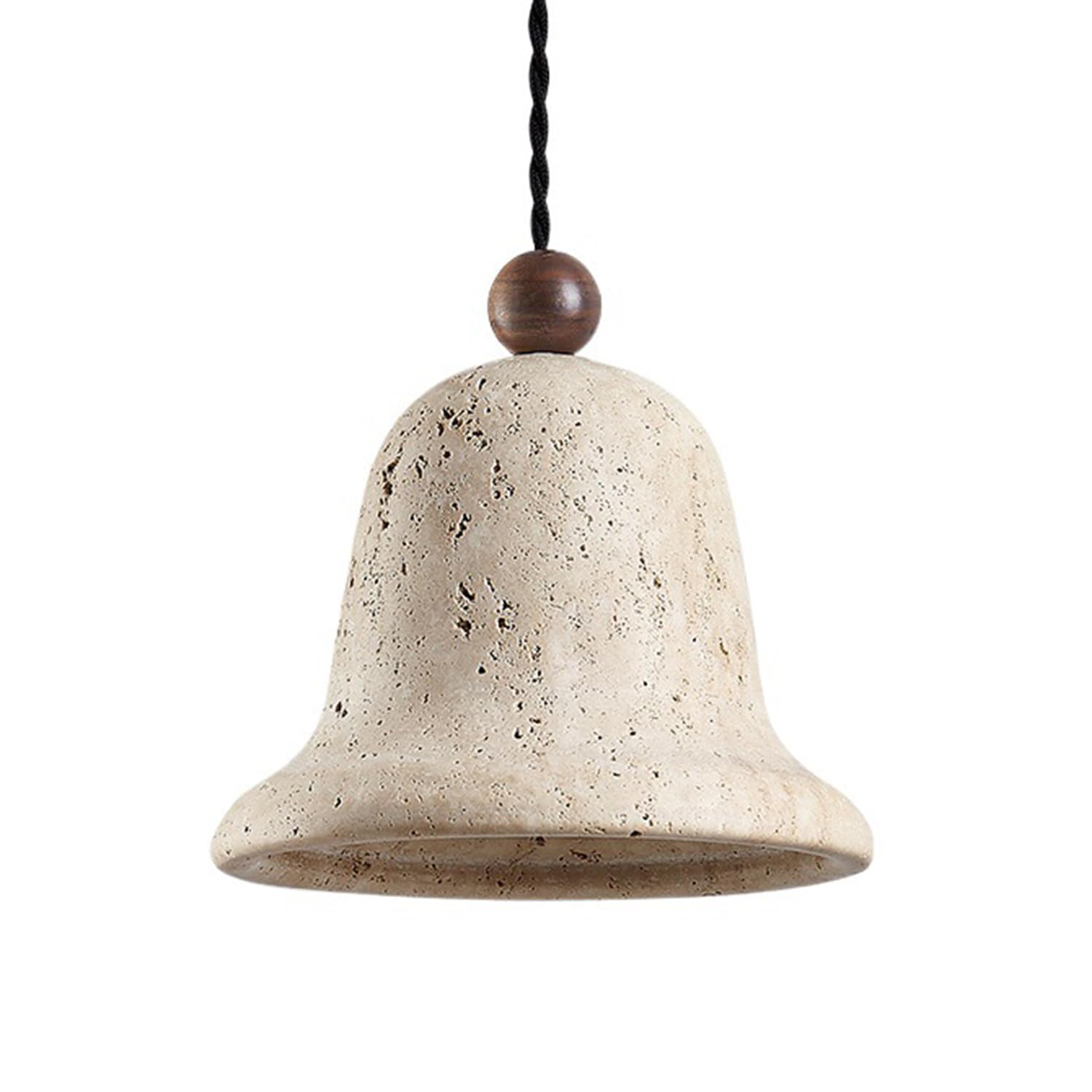 MTNROO Natural Travertine Hanging Light Elegant Vintage Pendant Lights Chandelier 1-Light Wood Art Sphericity Ceiling Lighting Fixture Personality Vintage Ceiling Lamp for Bedroom Hotel Coffee Shop