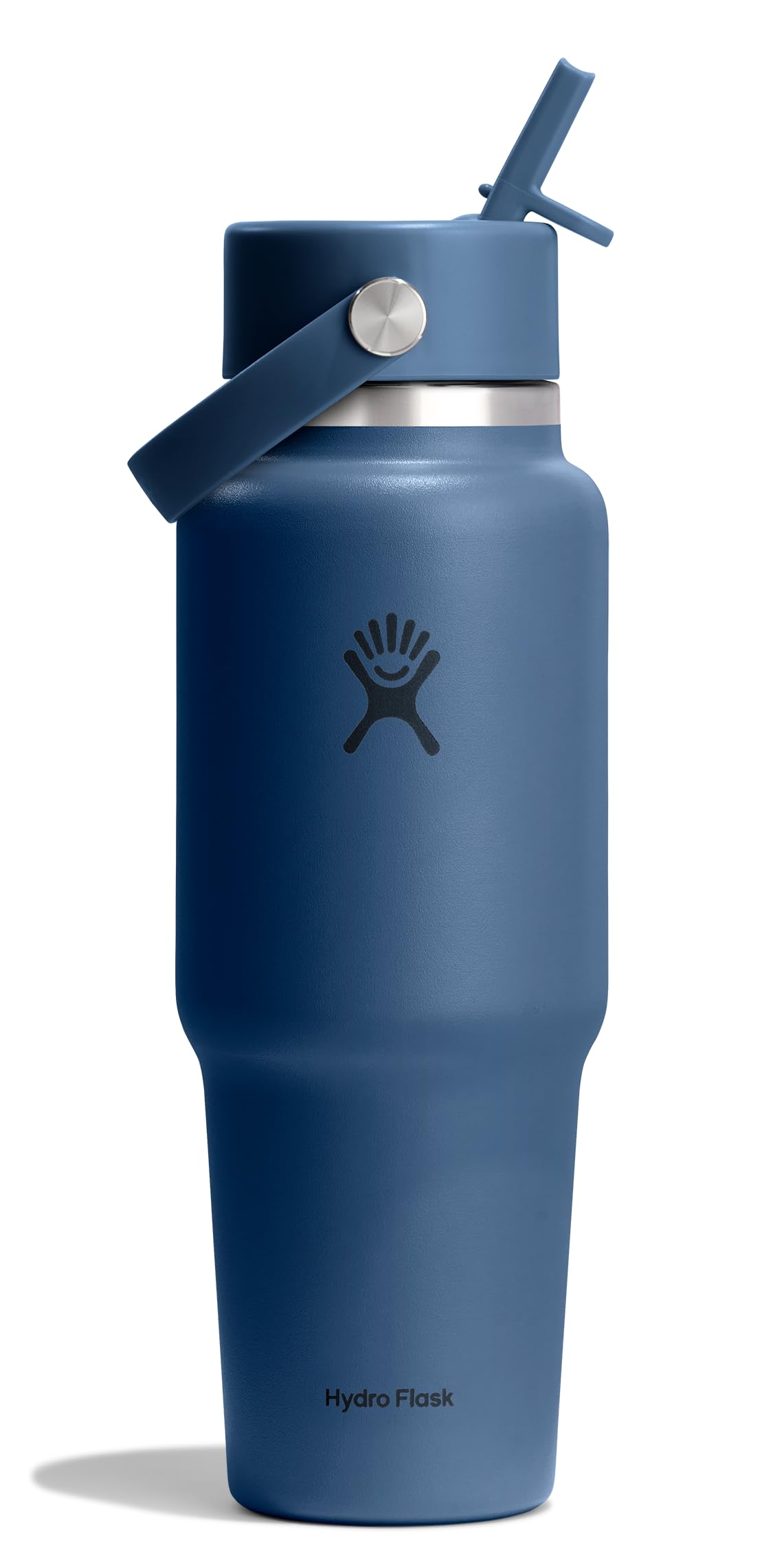 Hydro Flask Travel Water Bottle - Insulated Stainless Steel - Wide Straw Lid, Non Spill, Leakproof in 32 Oz Harbor Blue