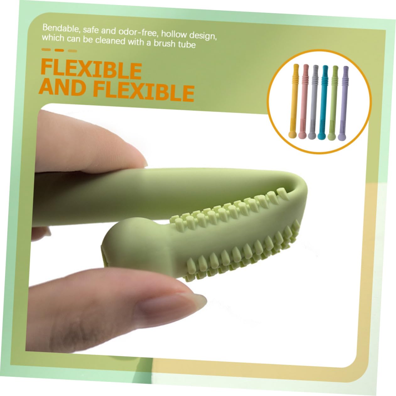 6piezas Palitos de Dentición para Bebés Tubos de Dentición de Pajitas Juguete Molar Adecuado para Recién Nacidos Disponibles Colores Rosa Amarillo Morado Verde Azul Gris