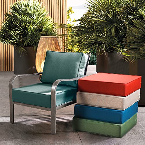 Artplan Deep Seat Outdoor Cushions,Set 24"X24"X6",18X24 Bench Outdoor Chair Cushions, Polyester Fill Back For Patio Furniture,Square #TOP2