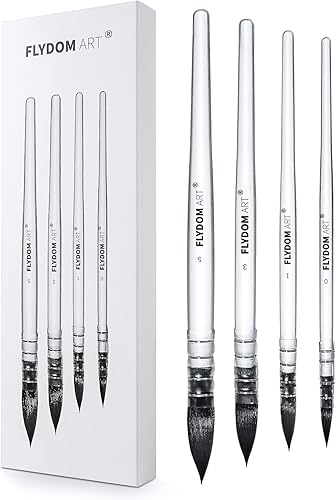 Juego de pinceles para acuarela, pincel de acuarela, pelo sintético suave, pincel redondo puntiagudo para acuarela, acrílico, gouache, acuarela y