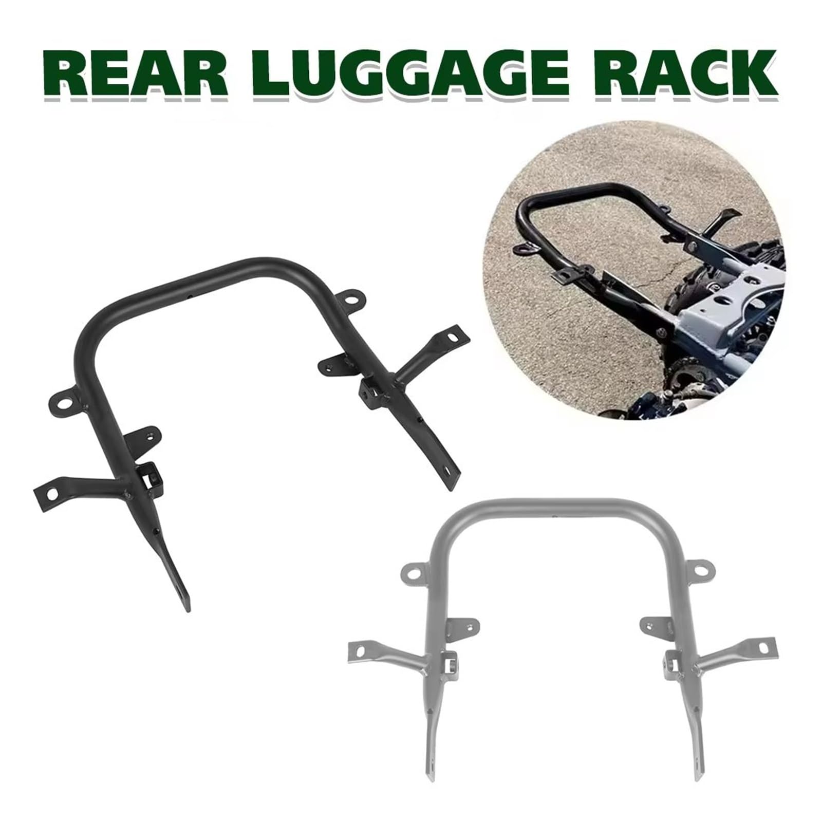 Für Banshee 350 Für Banshee350 1987-2006 Motorrad Hinten Haltegriff Stoßstange Schutz Stahl Schwarz Haltegriff Gepäck Tragen Rack Motorrad Heckkotflügelträger(Silver)