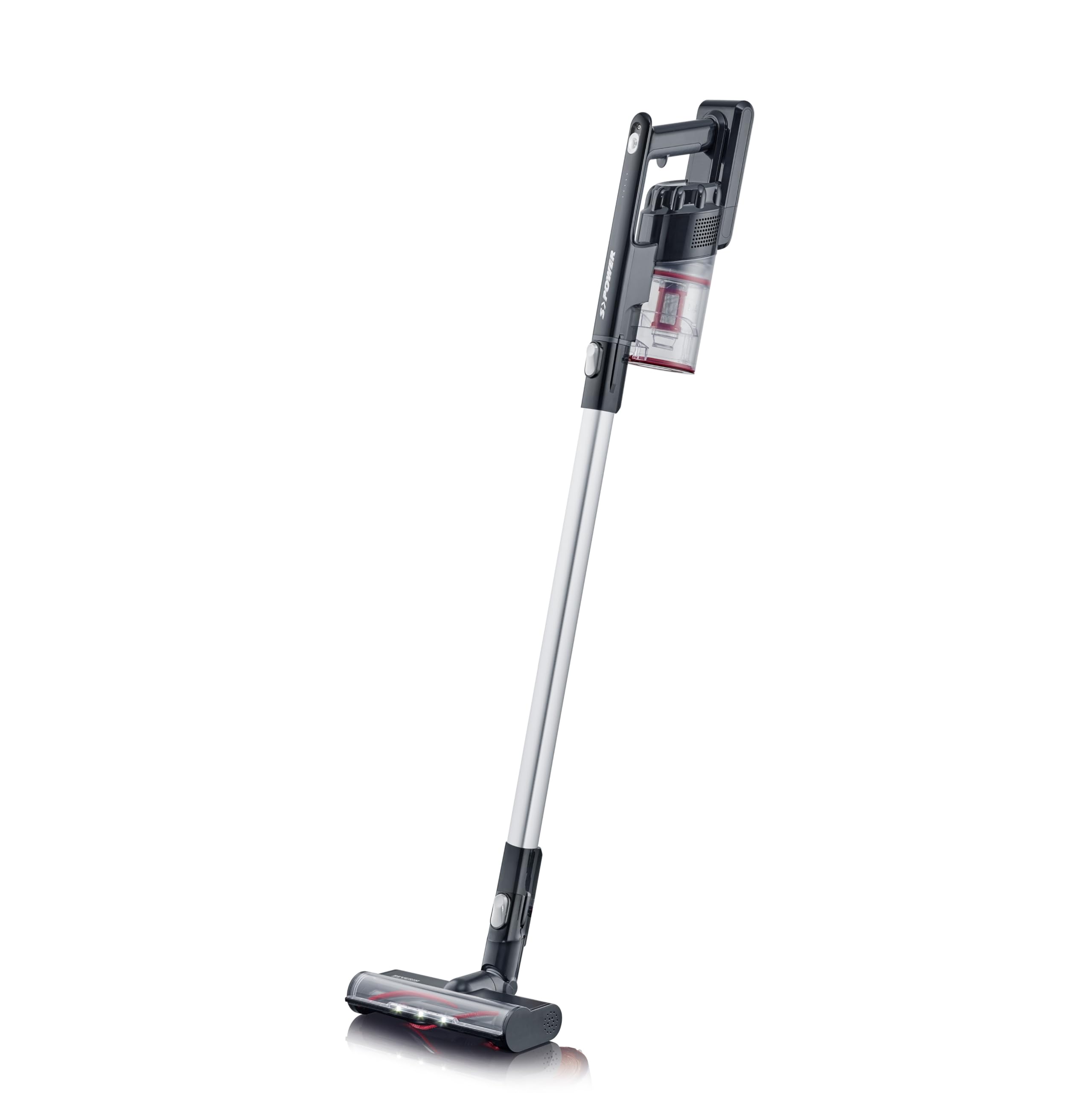 SEVERIN Aspiradora sin Cables 2 en 1 Vertical y de Mano con Cepillo eléctrico de Alta Velocidad con iluminación LED. Batería de Iones de Litio de 22.2 V. HV 7154