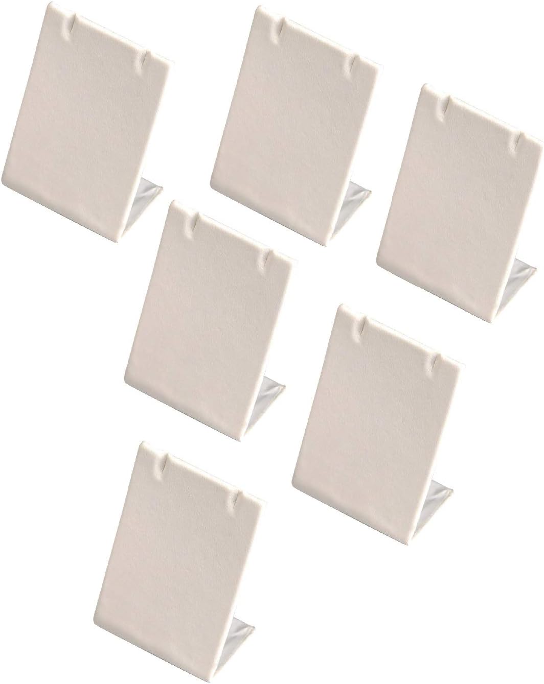 12 Pieces White Leatherette Leaning Earring Stands/Jewelry Displays 3.5 Inches Tall (White Leatherette, 12)