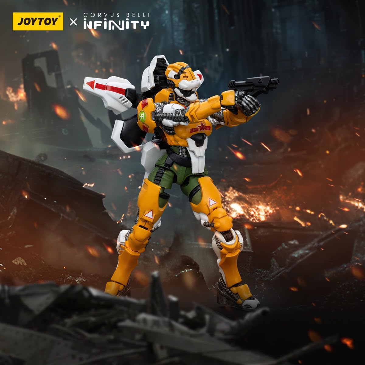 JOYTOY Infinity 1/18 Action Figure Yu Jing Special Action Team Tiger Soldier Female 4inch Movable Model Collectible Figurine,Toys for Kids 15+ and Adults