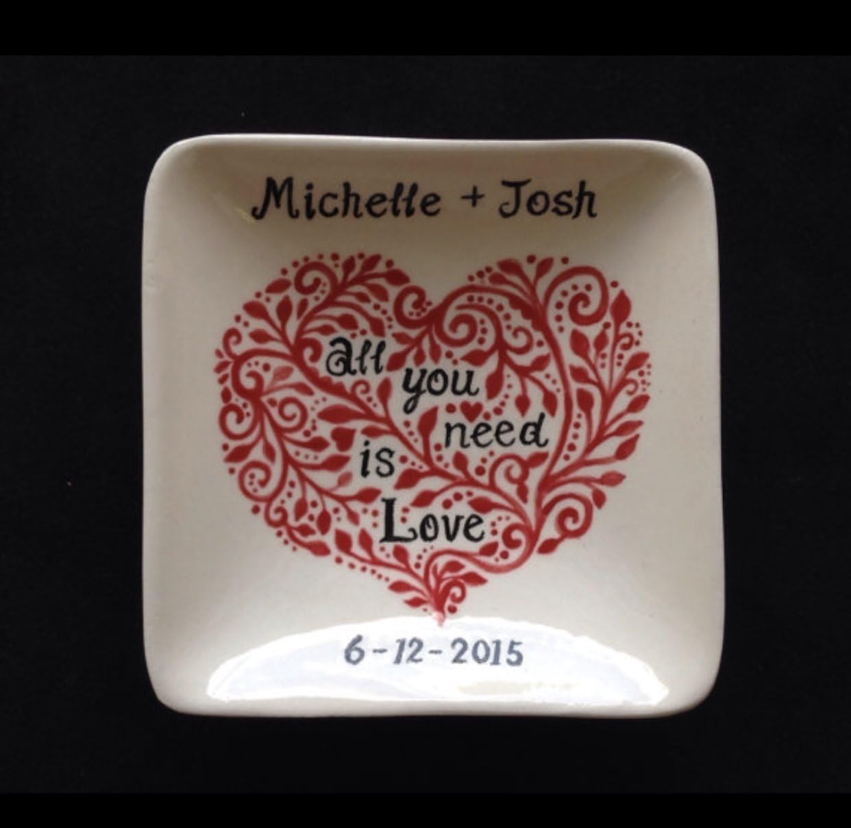 Ring dish, Engagement gift, Wedding gift, Valentine's day gift, personalized hand painted ring holder, hiking