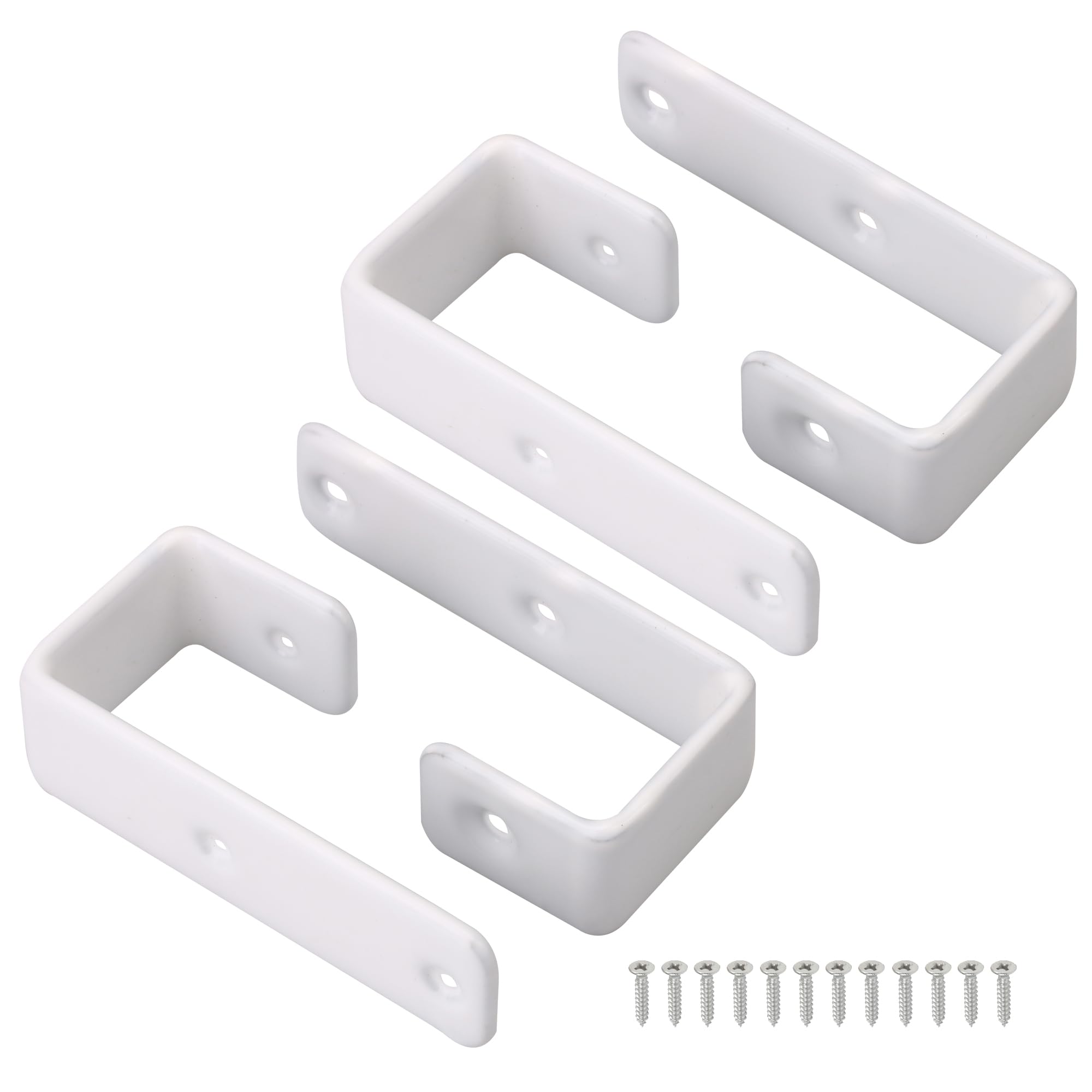 RDEXP 4 ganchos para literas y tornillos, 2,5 cm de ancho interior, color blanco