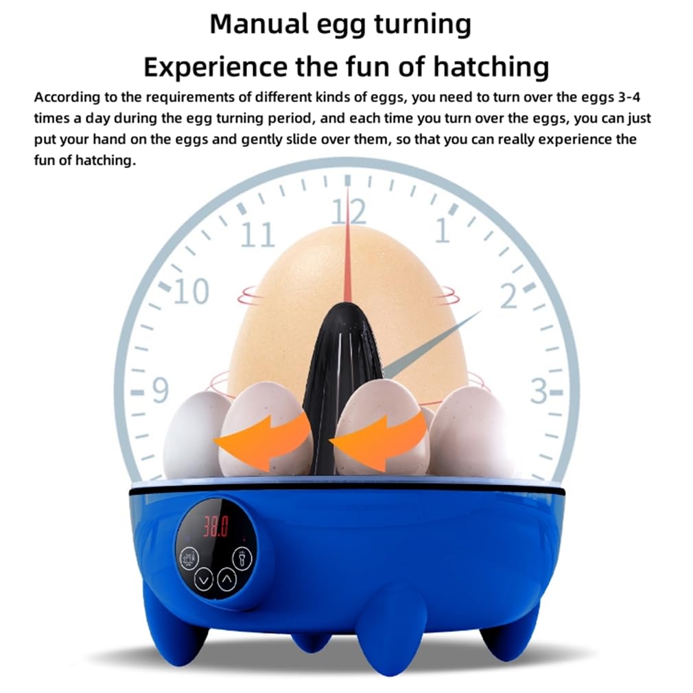 Incubadora De 8 Huevos, Incubadora De Huevos con Volteo Automático Y Control De Humedad, Incubadora Digital De Huevos De Gallina, para Pato Ganso Codorniz Loro Pavo