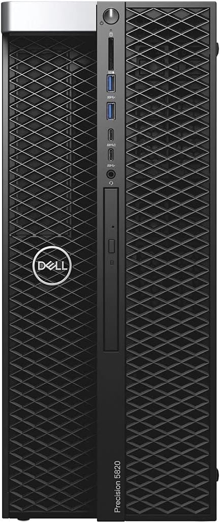 Dell Precision 5820 Workstation Desktop | Core i9-9900X - 2TB HDD + 1TB SSD Hard Drive - 64GB RAM - Nvidia Quadro P4000 | 10 cores @ 4.4 GHz - 8GB GDDR5 Win 11 Pro Black (Renewed)