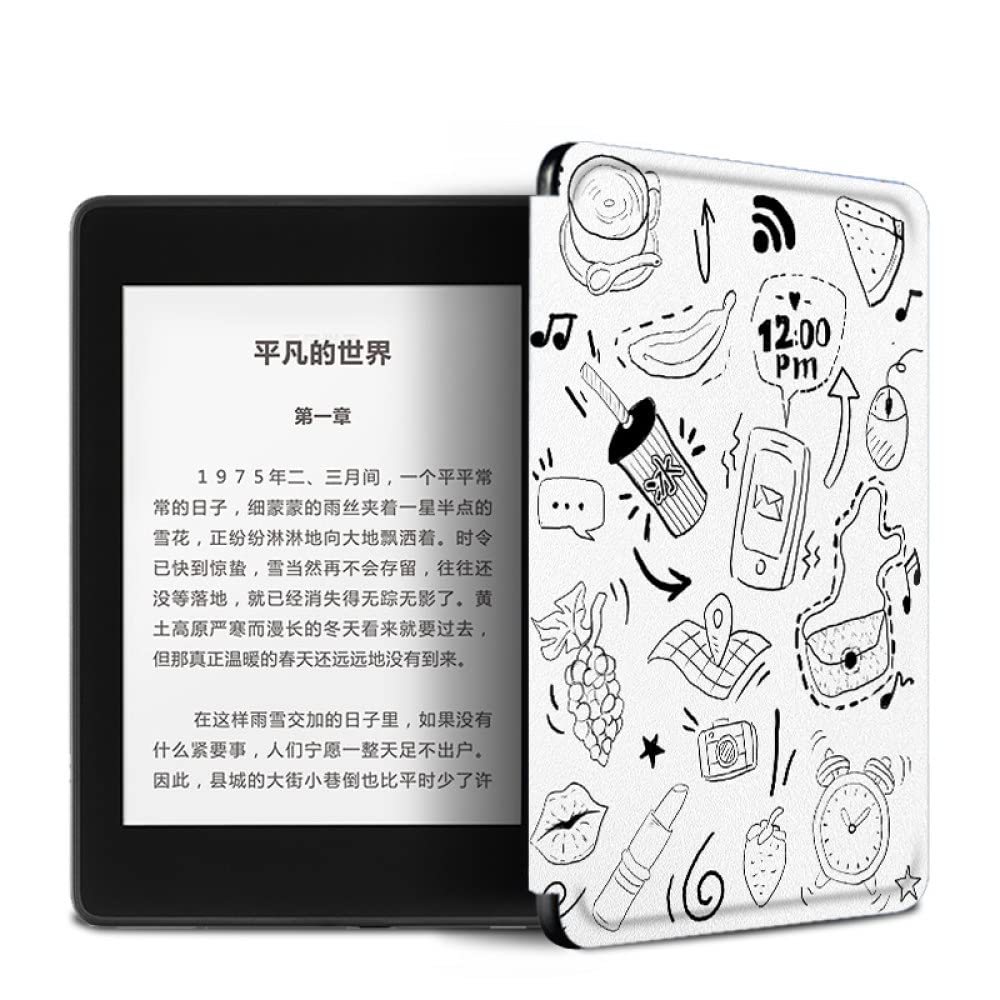 Custodia Protettiva Slimshell per Tutti i Nuovi Kindle 6 Pollici (11a Generazione, Versione 2022), Non Si Adatta a Kindle Paperwhite e Kindle 2019, Cartoon Stick Figure Anime