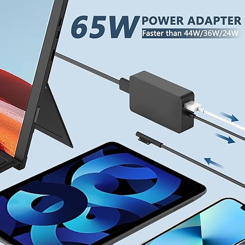 Miniatura 3 de Cargador Surface Pro de 65 W, compatible con Microsoft Surface Pro11 10 9 8 7+ 7 6 5 4 X compatible 1769 1867 1868 1872 1873 1943 1951 2036 Laptop7