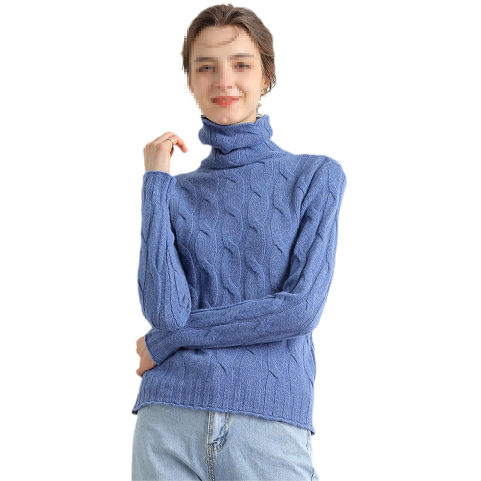 Maglione Dolcevita di Lana Donne Caldo Morbido Maglia Pullover Femme Donne Cashmere Jumper