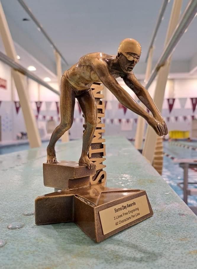 Same Day Awards Billboard Male Swimming Trophy - Engraving Included (Male, 6.5 Inches)